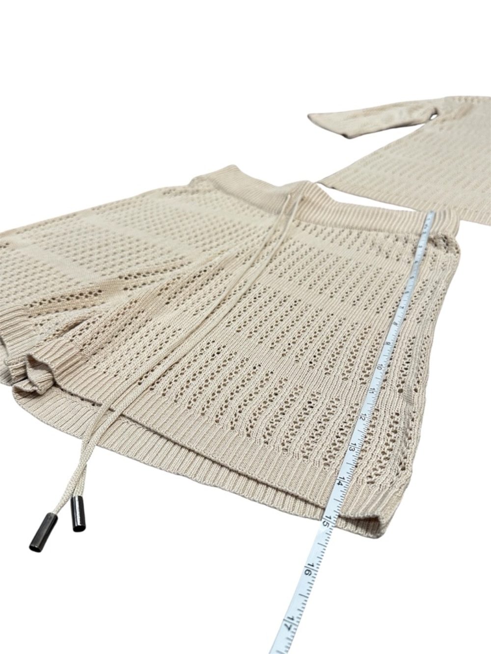 Pretty Garden Cream Knit Set | Boho Lounge & Swim Coverup | Size S - Picture 6 of 8